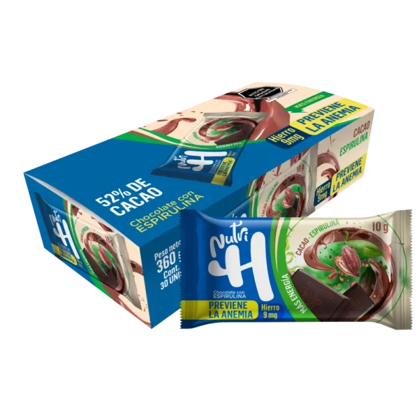 Chocolate con espirulina | 30 UNID