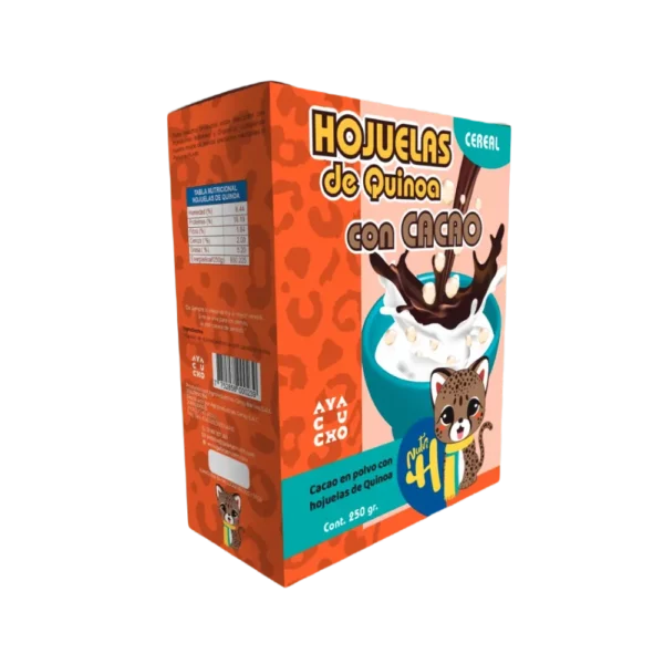 Hojuelas de quinua y cacao en polvo