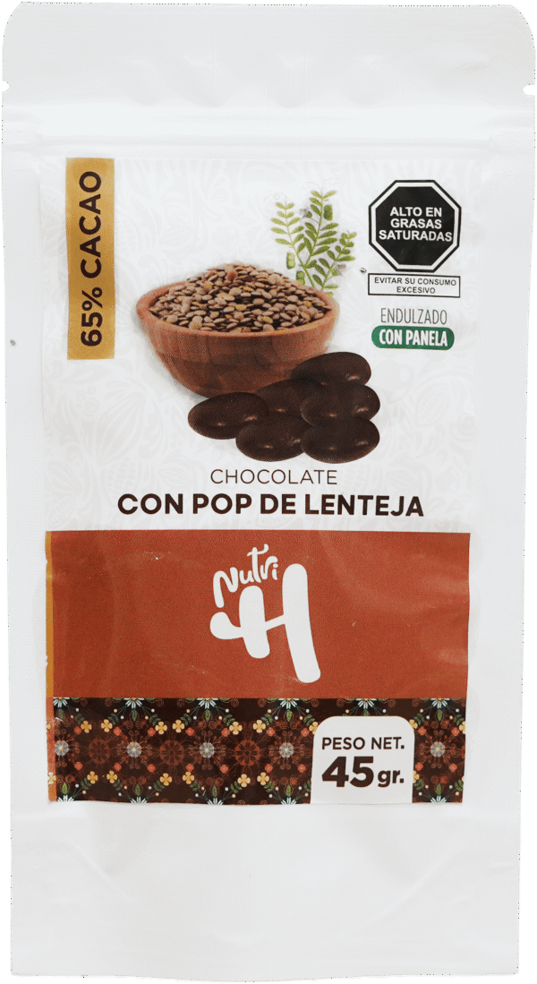 GRAGEA DE CHOCOLATE CON POP DE LENTEJA - 45GR